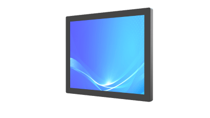 17" 4:3 industrial P-CAP touch monitor with 1280×1024 resolution, IP65 front panel, and HDMI/VGA connectivity.